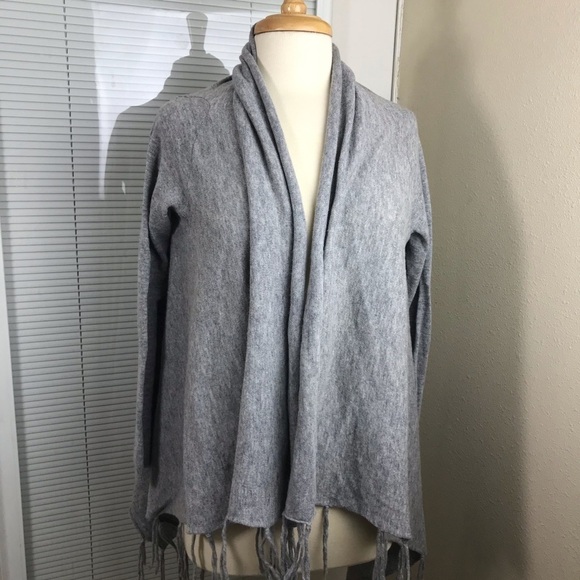 M.Fredric gray open waterfall cardigan S/M - Picture 1 of 6
